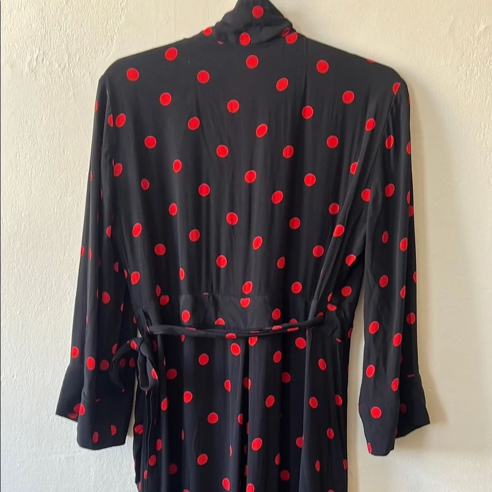 Ganni Black and Red Cowl Neck Wrap Dress - Picture 6 of 8